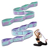 2 Stück 8 Schlaufen Resistance Bands,Yoga Gurt,Für Effektives Stretching Und Yoga-Training,Fitnessband,Dehnungsband Und Gymnastikband In Einem,Ideal Für Yoga-Enthusiasten Und Sportler
