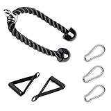 TBQIKZM Trizeps Push-Pull-Down-Seil Seil für Multi Gym und 2X multifunktionales, kraftvolles Griffkabel mit Karabinerhaken, Arm-Krafttraining-Kombinationen für Physiotherapie, Rehabilitation