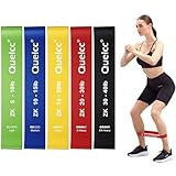 Quelcc Widerstandsbänder, 5 Verschiedene Stärken Resistance Bands, Widerstandsbänder Set, Krafttraining Fitnessband Gymnastikband für Muskelaufbau,Yoga, Pilates, Mit Anleitung Und Tasche