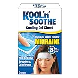 KOOL 'N' SOOTHE MIGRÄNE Kühlgelfolie Deutsche Version / 4 Stück/Sofortige Kühlende Linderung Bei Migräne Und Starken Kopfschmerzen
