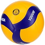 Mikasa Unisex V200W-Fivb Volleybälle, Blue/Gelb, 5