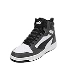 PUMA Unisex Rebound V6 Sneaker, White Black Shadow Gray, 42 EU