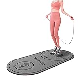 UNHU Springseil Matte Yogamatte Stoßdämpfung Mute Dancing Pad für Springseil Yoga Fitness Indoor Seilspringmatte rutschfeste Wasserdicht Gymnastikmatte Fitnessmatte 127x63x0.6cm (Grau)