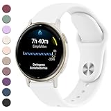 Mugust Garmin Armband für Garmin Vivoactive 5/3, Vivomove 3/HR/Luxe/Style, Forerunner 55/245/645, 20mm Silikon Armbänder Sport Verstellbares Ersatz Uhrenarmband, Weiß