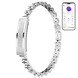 LIGE 2025 Smart Armband Damen Edelstahl Ohne Display, 3ATM Wasserdicht Silber Elegant Schlank Schmuck Armkette mit Herzfrequenz/Schlafmonitor/SpO2 Schrittzähler Armbänder Kalorie für iOS Android