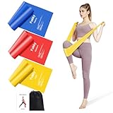 3er-Set 1.5M/2M Lang Fitnessbänder Widerstandsbänder in 3 Stärke,100% Natur Latex Resistance Bands Gymnastikband für Crossfit, Muskelaufbau, Yoga, Pilates für Männer und Frauen