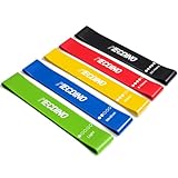 Fitnessbänder 5er Set, Widerstandsbänder mit 5 Widerstandsstufen, Naturlatex Resistance Bands Gymnastikbänder für Muskelaufbau Pilates Yoga und Fitness