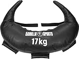 GORILLA SPORTS® Bulgarian Bag - 5kg, 8kg, 12kg, 17kg und 22,5kg, 5 Schlaufen, aus Kunstleder, Schwarz - Sandsack, Bulgarische Tasche, Power Bag, Sand Sack, Krafttraining, Fitness