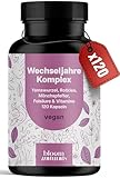 Wechseljahre Kapseln - 120 Kapseln - Meno Komplex Wechseljahre mit Yamswurzel, Rotklee, Mönchspfeffer, Folsäure & Vitaminen - Vegan & produziert in Deutschland- Verpackung kann variieren