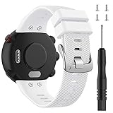 ACTECH Armband Kompatibel mit Garmin Forerunner 45/Garmin Forerunner 45S/Garmin Swim 2, Silikon Strap Ersatzbänder Ersatz (Weiß)