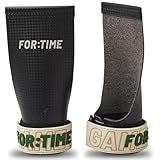 FOR:TIME FITNESS Game Day Grips – Handgriffe für Crossfit- Gymnastik-Workouts – Ultra-klebriger Handschutz aus Kohlefaser mit Handgelenkstütze – Gymnastikhandschuhe für Klimmzüge (Ohne Fingerloch, 2)