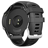 ANBEST 22mm Armband für Garmin Vivoactive 4/Forerunner 255/265/Venu 2 Armband, 22mm Silikon Quick Release Armband Kompatibel mit Gear S3/Huawei Watch GT Ersatzarmband, Schwarz