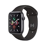 Apple Watch Series 5 44mm (GPS) - Aluminiumgehäuse Space Grau Schwarz Sportarmband (Generalüberholt)