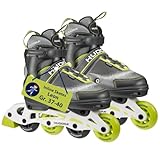 HUDORA Inline Skates Leon - Lime - Inliner für Kinder/Jugendliche & Erwachsene in Größe 37-40 - Inlineskates bis zu 4 Größen verstellbar - Bequeme & stilvolle Rollerskates