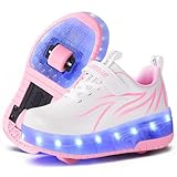 flintronic 1 Paar Rollschuhe, Kinder Rollschuhe, LED Rollschuhe, Verstellbar Rollschuhe Damen, 4 Größen verstellbar, für Mädchen, und Anfänger, EU35