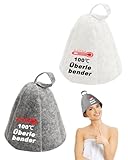 TPZORJX 2 Stück Filz-Saunahut,Ideales Sauna Hut für Damen und Herren,Gute Qualität Saunamütze,Paar Sauna Zubehör,Saunahut Filz,Sauna Mütze,für Saunaliebhaber ein Wellness Erlebnis - weiß/grau