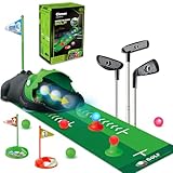 Clemas Minigolf Set Spielzeug für Kinder, 16PCS Indoor Outdoor Golfkoffer Spiel Set mit 3 bunten Golfschläger, 6 Bälle, Putting Matte Spielzeug für Jungen