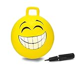 Hüpfball Smile, BPA-Frei, 450mm-bis 50 kg, fördert den Gleichgewichtssinn und die motorischen Fähigkeiten, robust und widerstandsfähig, pflegeleicht, Gelb