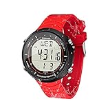 10 ATM Wasserdicht Sportuhr zum Schwimmen und Tauchen, mit den Funktionen Chronograph, Stoppuhr, Timer, Countdown, Kalender, Anzeige zweier Zeitzonen, Wecker, 12 und 24 Stunden-Format Umschaltbar