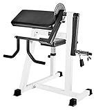 Bad Company Bizeps / Trizeps Curl Maschine mit Hantel-Ablage für bis zu 80 Kg Hantelscheiben 30/31 und 50/51 mm I BCA-21