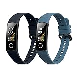kwmobile 2X Sportarmband kompatibel mit Honor Band 5 / Band 4 Armband - Fitnesstracker Band Set aus TPU Silikon