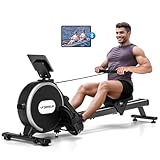 DMASUN Rudergerät für Zuhause, Magnetisches Rudergerät mit Upgrade Doppel-Slide-Rails, APP-Verbindung, 16 Widerstandsstufen, LCD-Datenanzeige, ideal für Cardio-Training, Belastbar bis 160kg