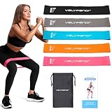 VALYPANOR Widerstandsbänder [5er Set] Fitnessbänder 100% Naturlatex Fitnessband Resistance für Männer und Frauen für Home Gym Workout Yoga Fitness Krafttraining Physiotherapie Kostenlose Tragetasche