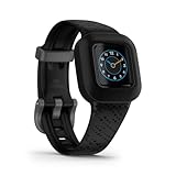 Garmin vívofit jr. 3-wasserdichter, digitaler Aktivitätstracker für Kinder ab 4 Jahren, Schrittzähler großes 1,4cm Display, Notfallkontakt, bis zu 1Jahr Batterielaufzeit, Abenteuerwelt&Quiz, Schwarz,S