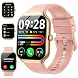 Smartwatch Damen, 1,96 Zoll Fitnessuhr Smart Watch mit Telefonfunktion, 115+Sportmodi Armbanduhr, Schrittzähler Uhr, Herzfrequenz SpO2 Schlafmonitor, IP68 Wasserdicht Sportuhr für Android iOS, Rosa