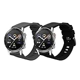 kwmobile 2X Sportarmband kompatibel mit Honor Magic Watch 2 46mm Armband - Fitnesstracker Band Set aus TPU Silikon