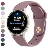Mugust Garmin Armband für Vivoactive 5/3, Vivomove 3/HR/Luxe/Style, Forerunner 55/245/645 - 20mm Silikon Sportarmband, Verstellbares Ersatz Uhrenarmband, Rauch Violett