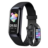 YENTAKE Fitnessuhr Ohne App Und Handy, Tracker mit Blutdruckmessung Fitness, Amoled Display Puls Armband, 7 Tage Akkulaufzeit, 3Atm Wasserdicht für Damen, Herren, Schwarz