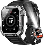 Blackview Smartwatch Herren, Fitnessuhr mit Telefonfunktion, Anrufe tätigen/empfangen, Kompass, IP68 Wasserdicht, Sportuhr mit 100+ Sportmodi, Puls-Schlaf-Monitor, Schrittzähler, Uhr für Android iOS