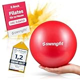 swingfit® Pilatesball 23cm (inkl. GRATIS Band, Tasche & E-Book) - Gymnastikball klein - Gummiball für Fitness zuhause - Pilatesball belastbar