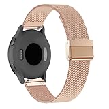 CUNUJIX Ersatz für Garmin Venu 3S/Venu 2S/ Vivoactive 4S/Vivomove 3S Armband,18mm Metall Masche Edelstahl Uhrenarmband Ersatzband für Garmin Forerunner 255S/265S Damen Herren