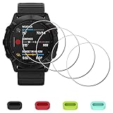 iDaPro Displayschutz Schutzfolie für Garmin fenix 6X Pro / 6X Pro Solar / 6X watch + 4-teiliger Ladeanschlussschutz, 9H Härte Gehärtetes Glas Displayschutzfolie Einfache Installation [4 Stück]