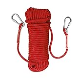 Youyijia Kletterseil 20M 12MM Outdoor Seil Durchmesser Sicherheitsseil Survival Seil Climbing Rope Seil Multifunktionsseil mit 2 Stahlhaken für Arbeiten in Der Höhe Feuerleiter Abseilen Sport Camping