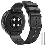ANBEST Silikon Armband für Polar Vantage M Armband, Sport Ersatzarmband für Polar Vantage M2/Grit X Damen & Herren, Schwarz