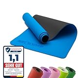 NEOLYMP Yogamatte rutschfest mit Tragegurt und Übungen - leichte Yogamatte dünn, umweltfreundliche Gymnastikmatte, Sportmatte, Turnmatte, Yoga Starter-Set