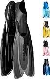 CRESSI Agua Fins Black 35/36 - Self Adjusting Flossen für Tauchen, Apnoe, Schnorcheln und Schwimmen, Schwarz, 35/36