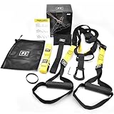 IRONWILL Professionelles Suspension-Trainingssystem, Widerstandsgurt-Set mit patentierten Verankerungen, Netz-Tragetasche, Schwarz und Gelb
