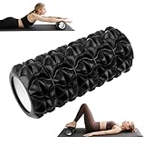 QOUBNIC Faszienrolle, Fitness-Rolle Faszienrollen mit 3D-Texturmassage (33cm x 14cm), Blackroll für Beine rücken wirbelsäule Rücken