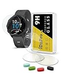 iDaPro Displayschutz Schutzfolie für Garmin Forerunner 245 Music / 245 Smartwatch + 4-teiliger Ladeanschlussschutz, 9H Härte Gehärtetes Glas Displayschutzfolie Einfache Installation [4 Stück]
