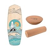 F2 Set Balance Board Tompstone 74x27cm + Halbkugel und Korkrolle