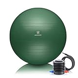 BODYMATE Gymnastikball Sitzball Trainingsball mit GRATIS E-Book inkl. Luft-Pumpe, Ball für Fitness, Yoga, Gymnastik, Core Training, für starken Rücken als Büro-Stuhl Midnight-Green 65cm