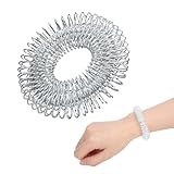 HATLU Silbernes Handgelenk Massage Ring Schmerzlinderung Akupressur Handgelenk Armband, Armbänder Massagegeräte Set Stachelige Sensorische Fingerringe für Hand Handgelenk Massage Schmerzlinderung