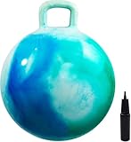 U&C Planet Hüpfball 70 cm Hopperbälle mit Griff Hopper Spielzeug für Jugendliche und Erwachsene von 16+ Jahren Garten Spiel Sport Yoga Training,Wolke Blau