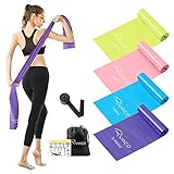 RYACO Fitnessbänder 4er-Set 1.8m/2m, widerstandsbänder mit 4 Widerstandsstufen, professionelles elastisches Spannband mit Türanker und Tragetasche, für Heimtraining, Krafttraining, Yoga,Fitness