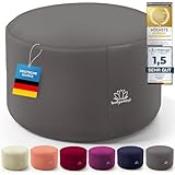 Body & MInd® Yogakissen Meditationskissen Boden Sitz-Kissen Polster für Meditation & Yoga; waschbarer Bezug und atmungsaktiver Premium Füllung; 18 cm Sitzhöhe (Grau)