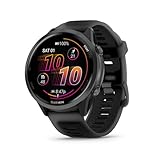 Garmin® Forerunner® 570, 47 mm, fortschrittliche GPS-Lauf- und Triathlon-Smartwatch, AMOLED-Display, Trainings- und Erholungsfunktionen, schiefergraues Aluminium mit durchscheinendem schwarz/schwarzem